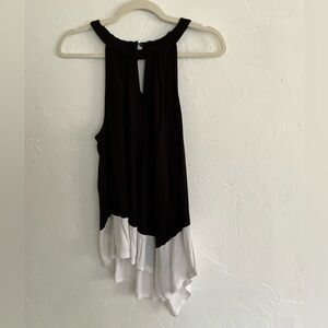 INC International Concepts Black White Colorblock Halter Top Large